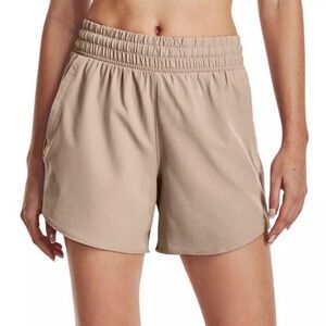 UNDER ARMOUR UA Women's Flex Woven 5” Shorts Sahara Beige $40 Size S (h1)